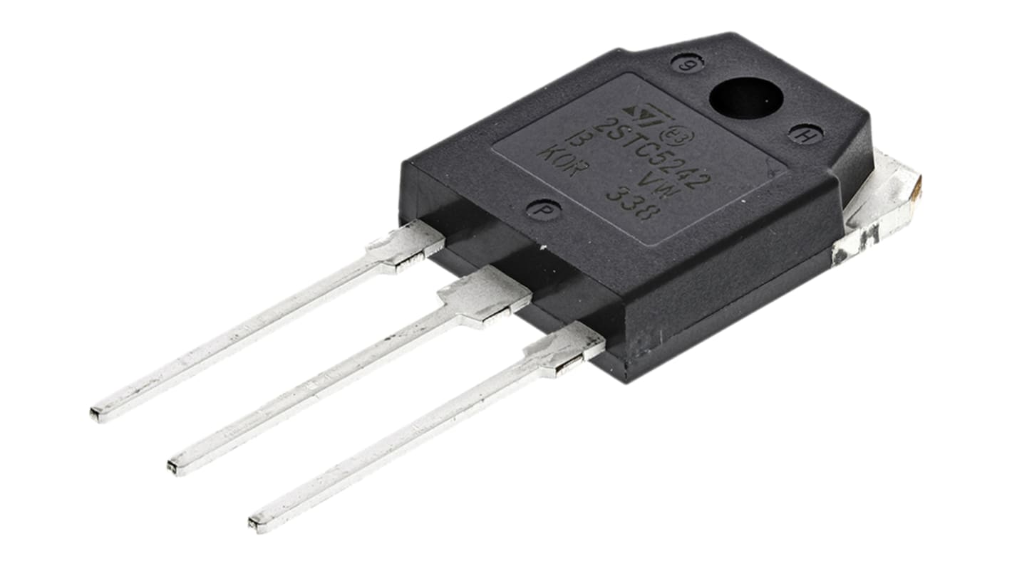 Transistor bipolare NPN STMicroelectronics, 3 Pin, TO-3P, 15 A, 230 V, Montaggio su foro