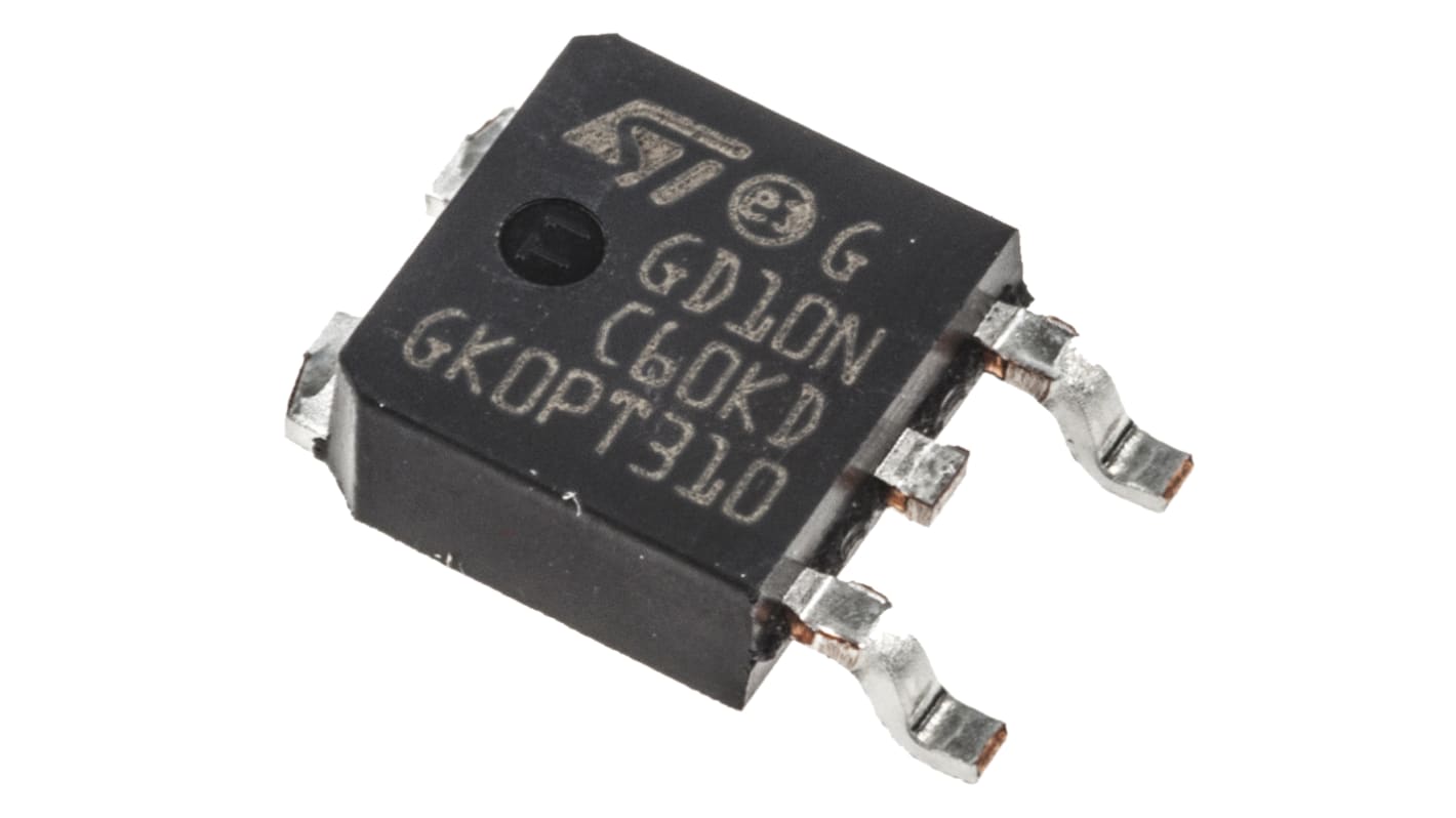 STMicroelectronics STGD10NC60KDT4 IGBT, 20 A 600 V, 3-Pin DPAK (TO-252), Surface Mount