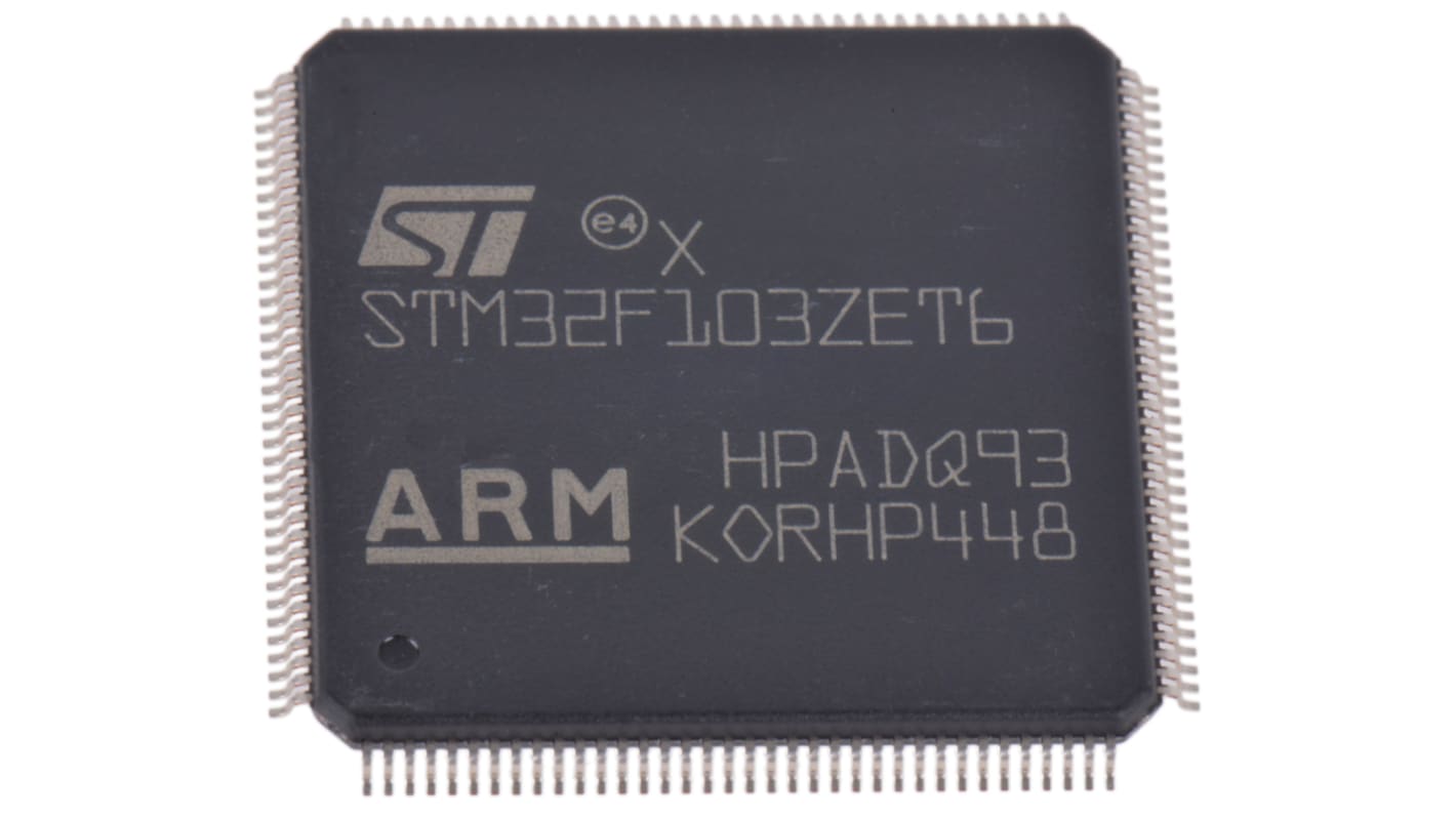 STMicroelectronics STM32F1单片机, ARM Cortex M3内核, 144针, LQFP, 最大72MHz, 512 kB 闪存, 64 kB RAM