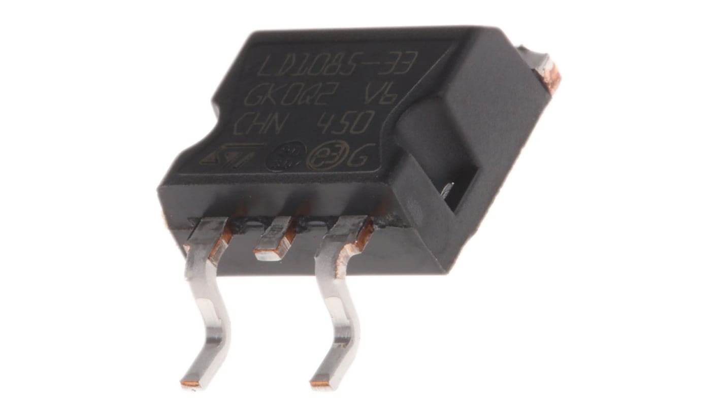 STMicroelectronics LD1085D2T33R, 1 Low Dropout Voltage, Voltage Regulator 3A, 3.3 V 3-Pin, D2PAK