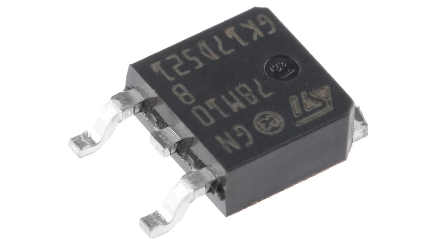 STMicroelectronics 线性稳压芯片, 10 V输出, 500mA最大输出, 单路输出, DPAK, 贴片, 3针