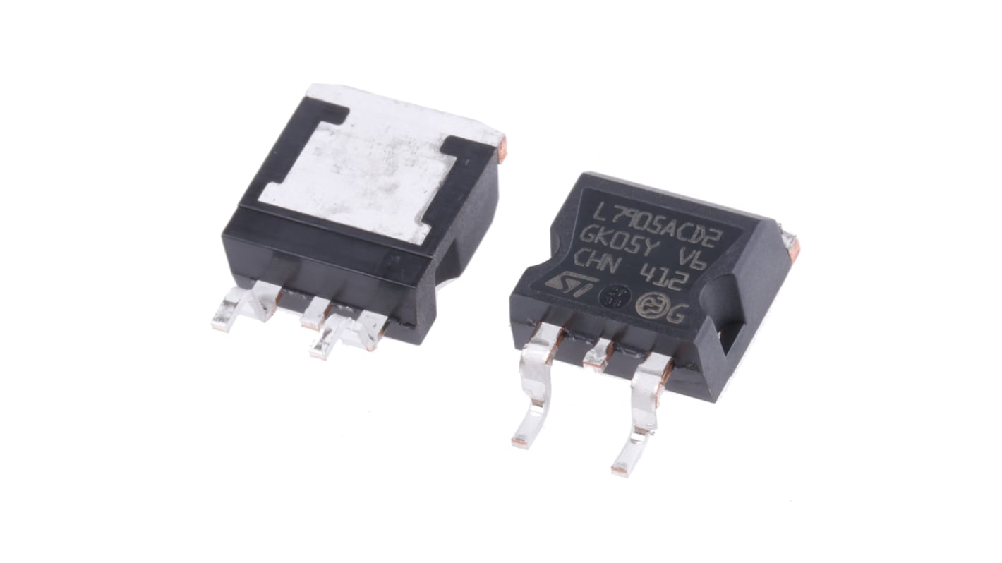 STMicroelectronics L7905ACD2T-TR, 1 Linear Voltage, Voltage Regulator 1.5A, -5 V 3-Pin, D2PAK