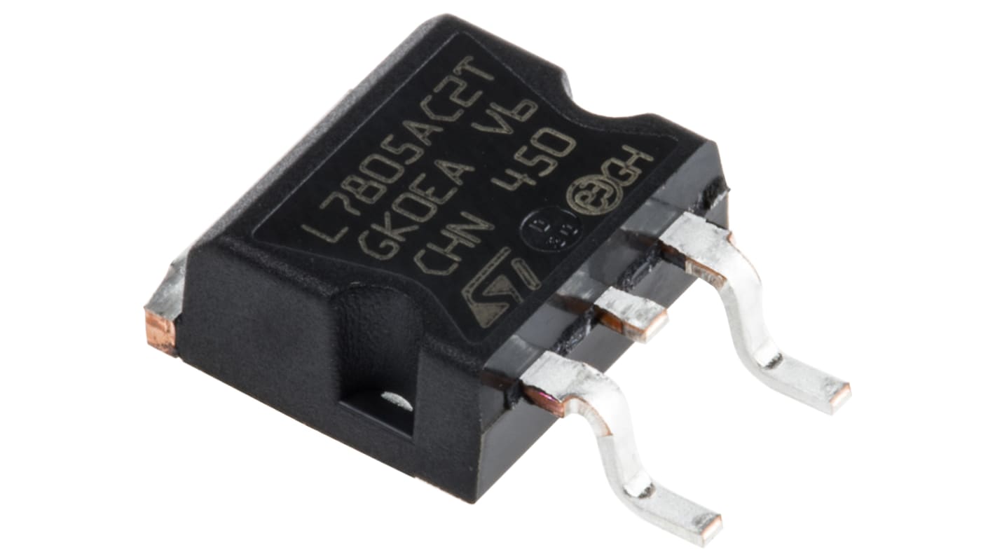 STMicroelectronics 线性稳压芯片, 5 V输出, 1.5A最大输出, 单路输出, D2PAK, 3针, 贴片安装, 0 °C→+125 °C, ±2%精度