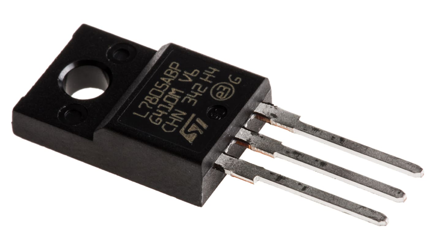 STMicroelectronics 线性稳压芯片, 5 V输出, 1A最大输出, 单路输出, TO-220FP, 3针, 通孔安装, -40 °C→+125 °C, 2%精度