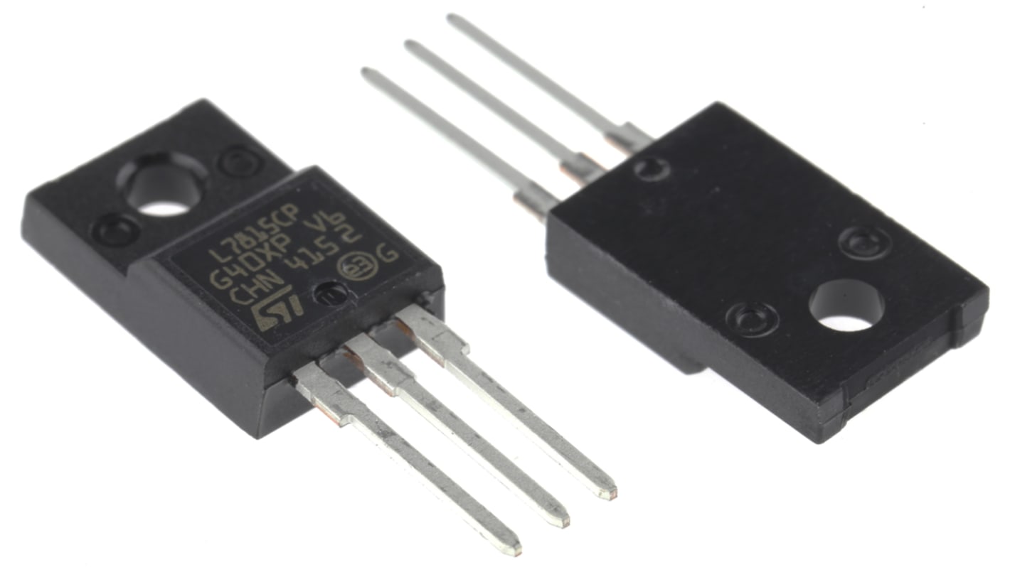 STMicroelectronics 线性稳压芯片, 15 V输出, 1.5A最大输出, 单路输出, TO-220FP, 3针, 通孔安装, 0 °C→+150 °C