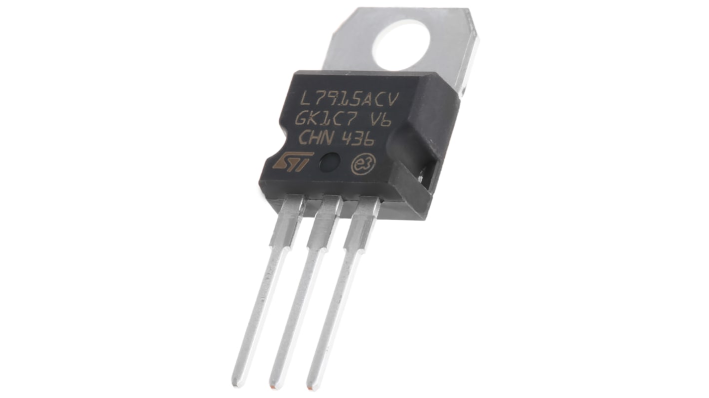 Régulateur de tension L7915ACV, 1.5A, A-220, 3 broches.