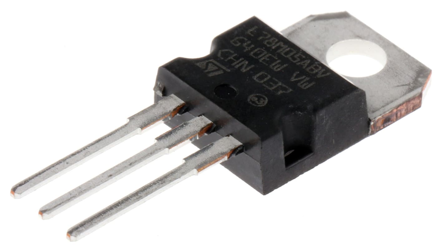 STMicroelectronics 线性稳压芯片, 5 V输出, 500mA最大输出, 单路输出, TO-220, 3针, 通孔安装, -40 °C→+125 °C, ±2%精度