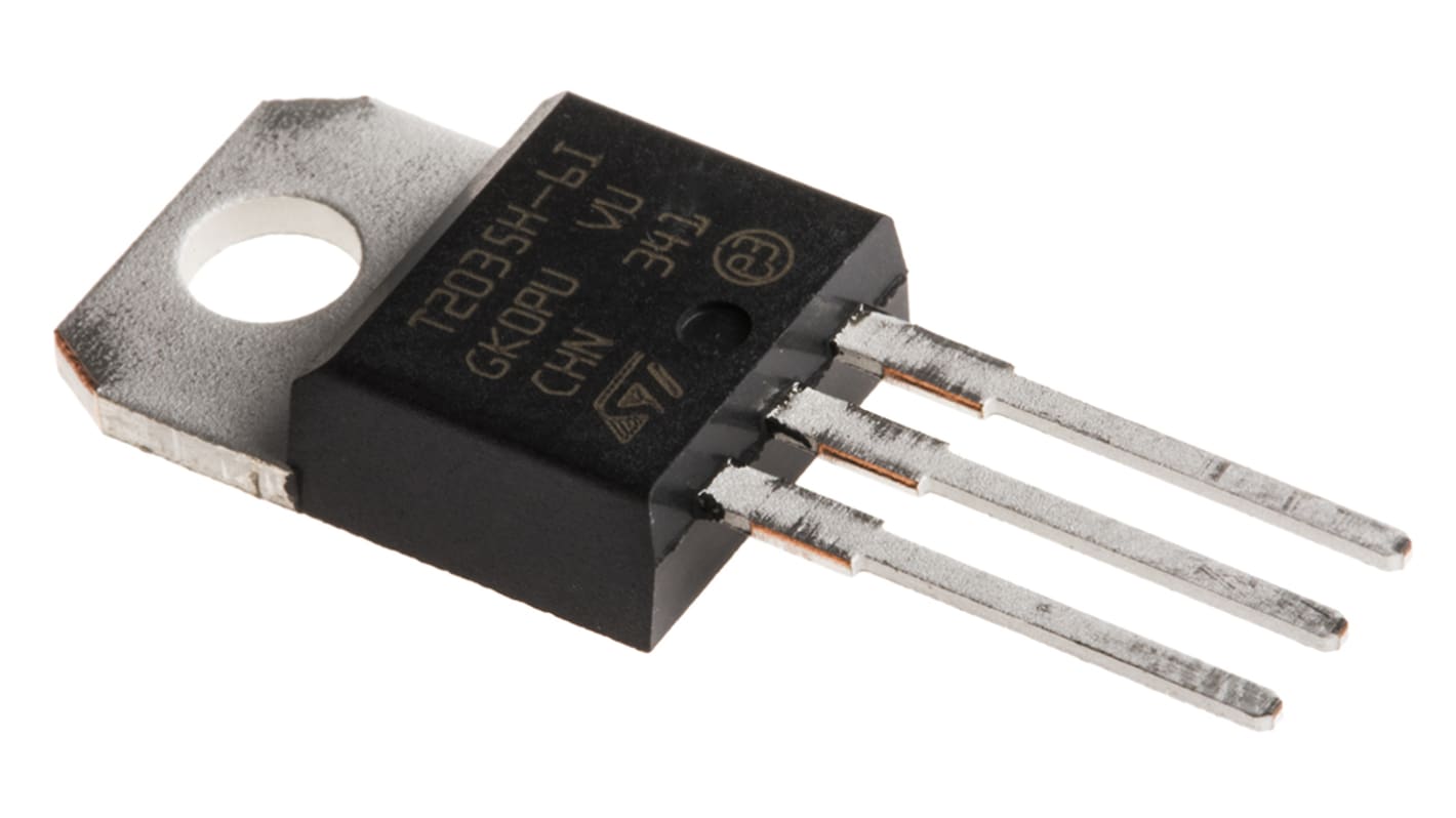 STMicroelectronics Through Hole, 3-pin, TRIAC, 600V, Gate Trigger 1V 600V