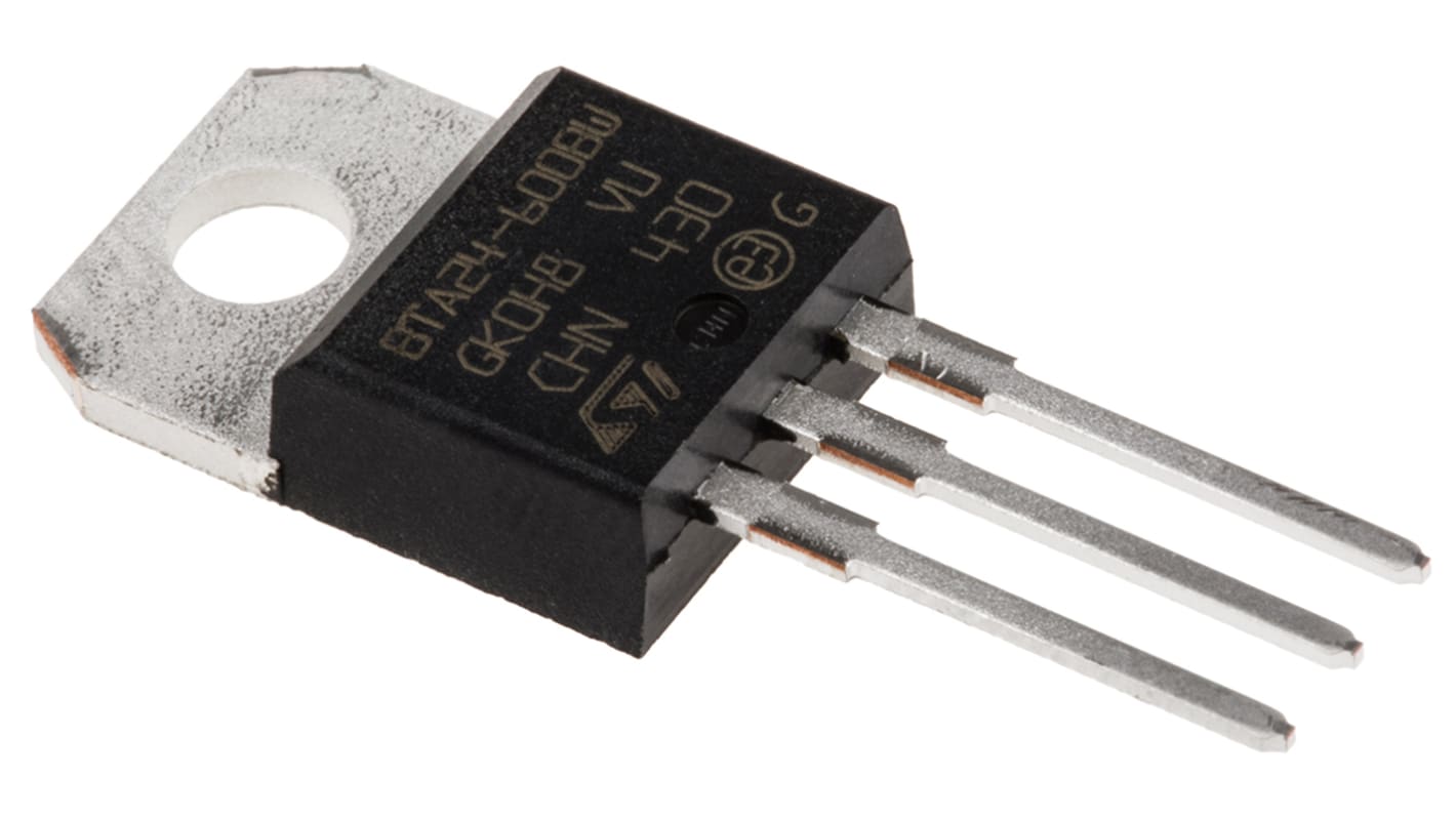 STMicroelectronics Through Hole, 3-pin, TRIAC, 600V, Gate Trigger 1.3V 600V