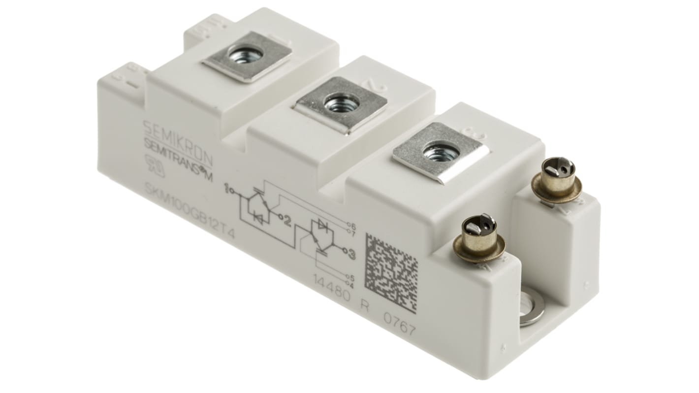 Semikron Danfoss N沟道IGBT模块串行晶体管, Ic 160 A, VCEO 1200 V, 7针, SEMITRANS2, 面板安装