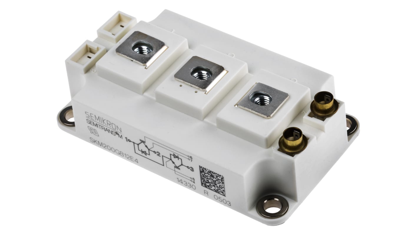 Semikron Danfoss N沟道IGBT模块串行晶体管, Ic 314 A, VCEO 1200 V, 7针, SEMITRANS3, 面板安装