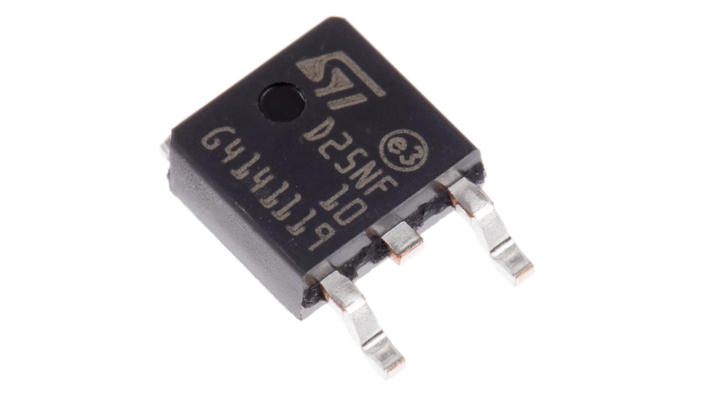 N-Channel MOSFET, 25 A, 100 V, 3-Pin DPAK STMicroelectronics STD25NF10T4