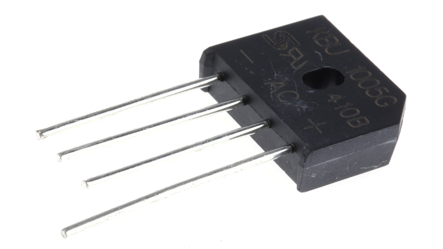 Taiwan Semiconductor Brückengleichrichter, 1-phasig 10A 600V THT 1.1V KBU 4-Pin 5μA Siliziumverbindung