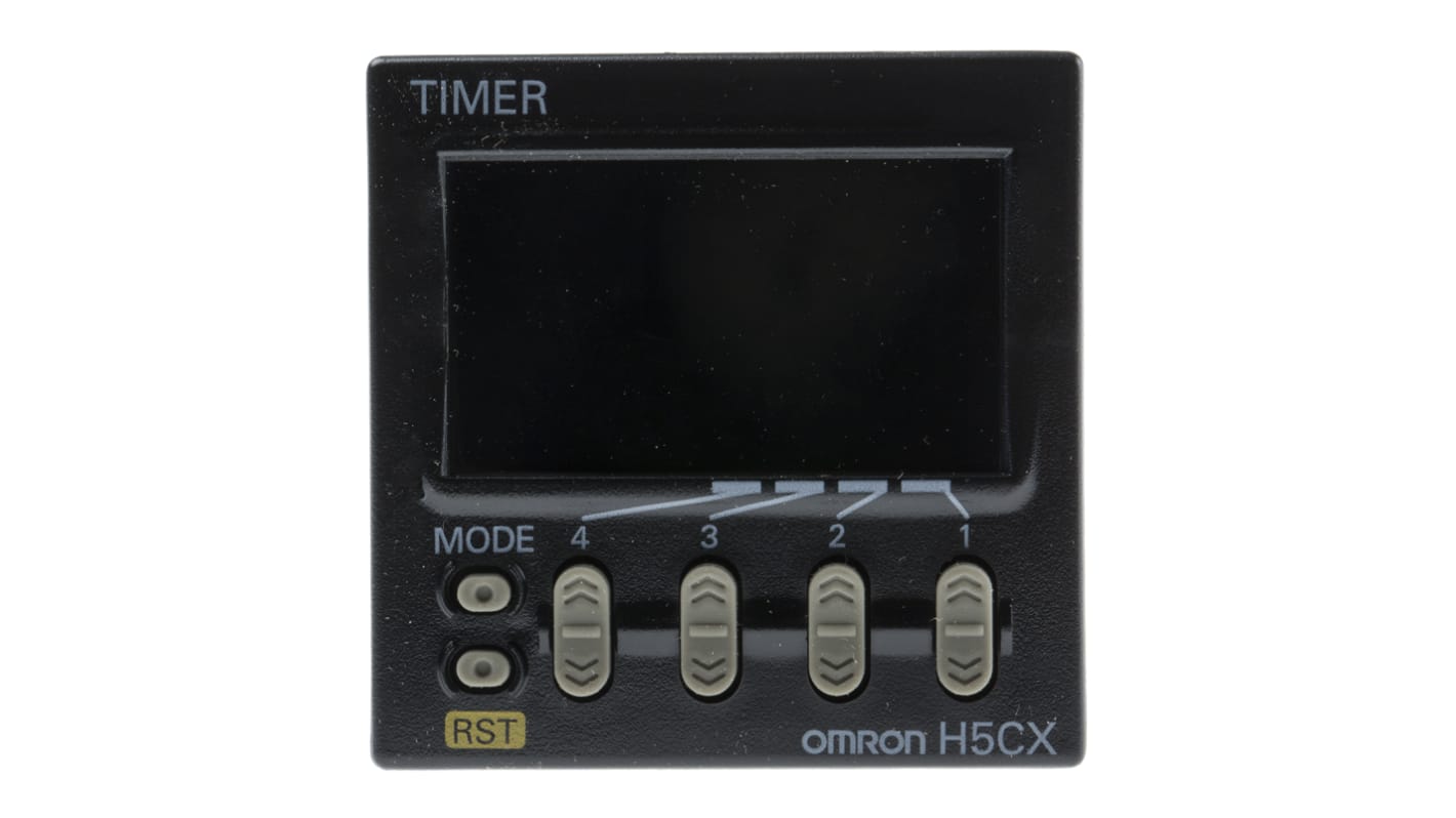 Omron H5CX Series Panel Mount Timer Relay, 12 → 24V ac/dc, 1-Contact, 0.001 s → 9999h, SPST