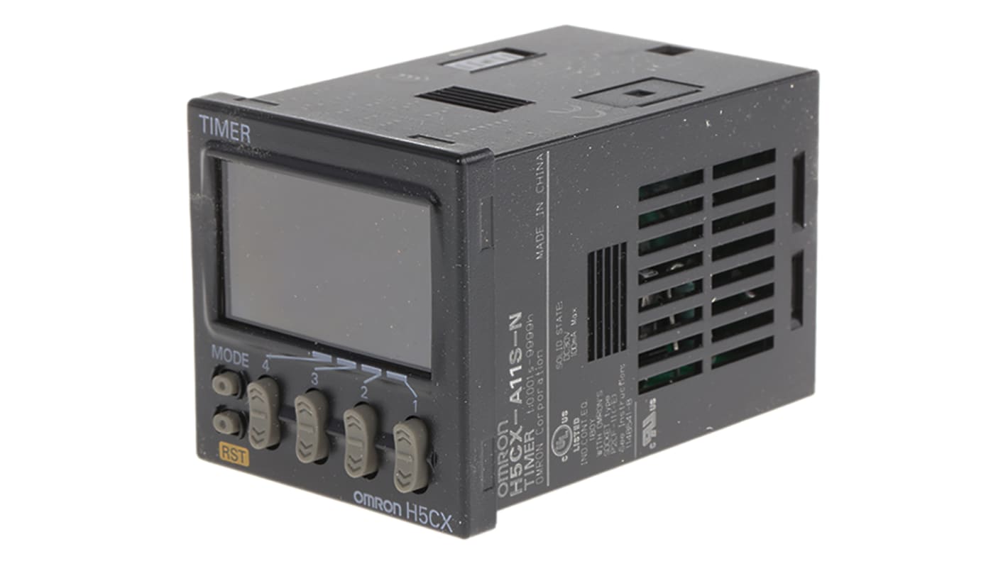 Omron H5CX Series Panel Mount Timer Relay, 100 → 240V ac, 1-Contact, 0.001 s → 9999h