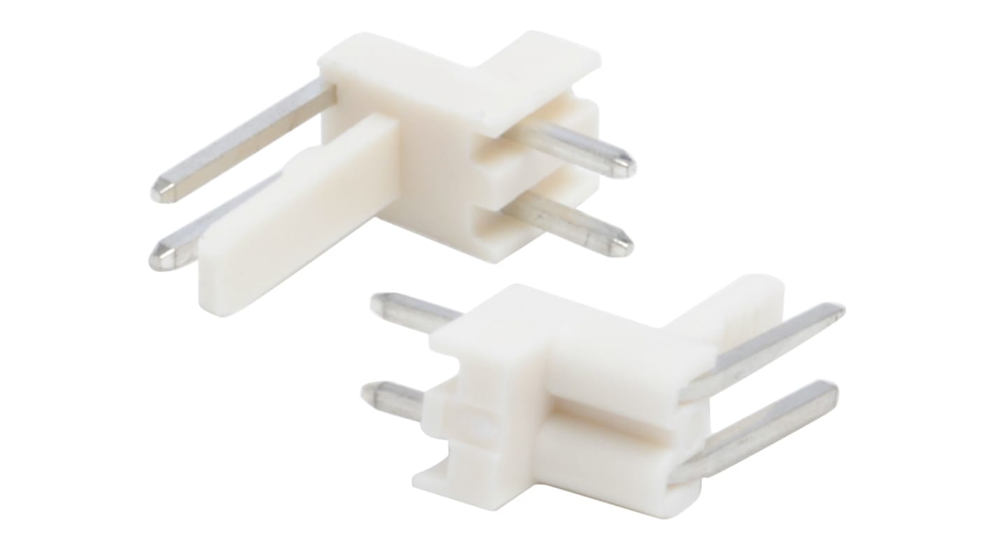 Molex 2p单排排针 直角线对板连接器, 2.5mm间距, 3.0A, 250.0 V, THT安装, Mini-Latch系列