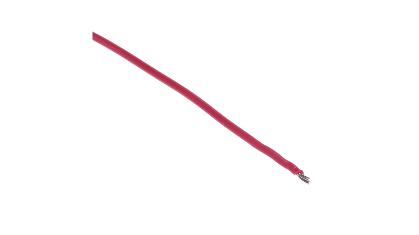 Alpha Wire Ecogen Ecowire Series Red 0.2 mm² Hook Up Wire, 24 AWG, 7/0.20 mm, 30m, MPPE Insulation, 6712 RD005