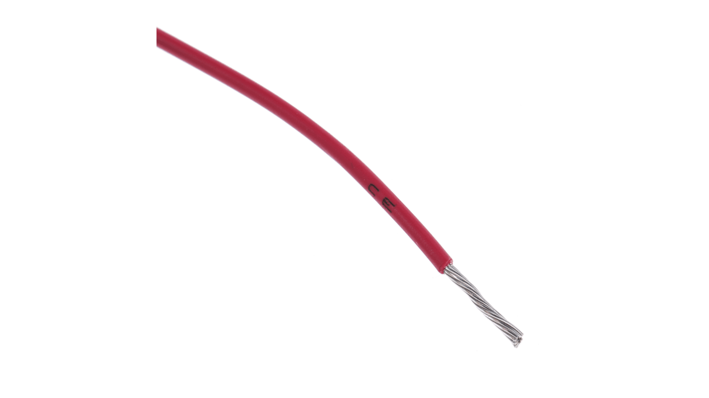 Alpha Wire Ecogen Ecowire Series Red 0.52 mm² Hook Up Wire, 20 AWG, 10/0.25 mm, 30m, MPPE Insulation, 6714 RD005