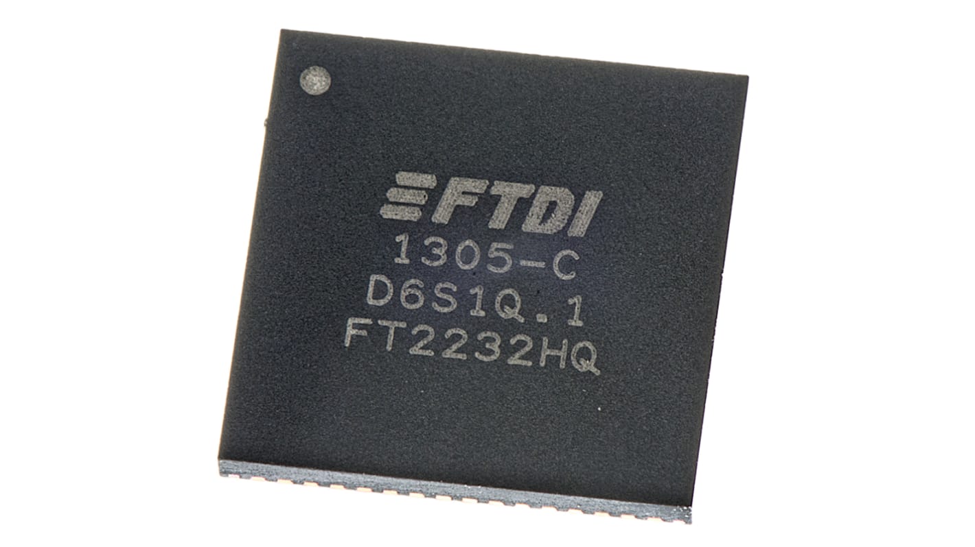 FTDI Chip Dual-Channel Universal Asynchronous Receiver & Transmitter RS232, RS422, RS485 64-Pin QFN, FT2232HQ