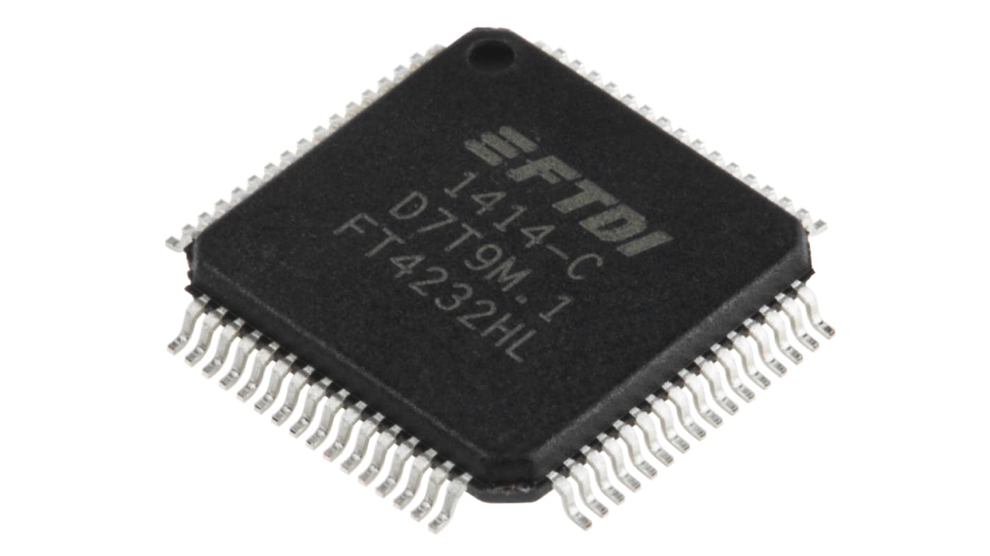 FTDI Chip FT4232HL-REEL, USB Controller, 64-Pin LQFP