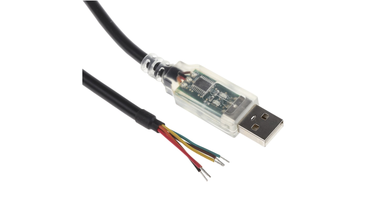 Cable convertidor FTDI Chip USB-RS232-WE-1800-BT_0.0, Conector A USB A, Conector B Extremo del cable