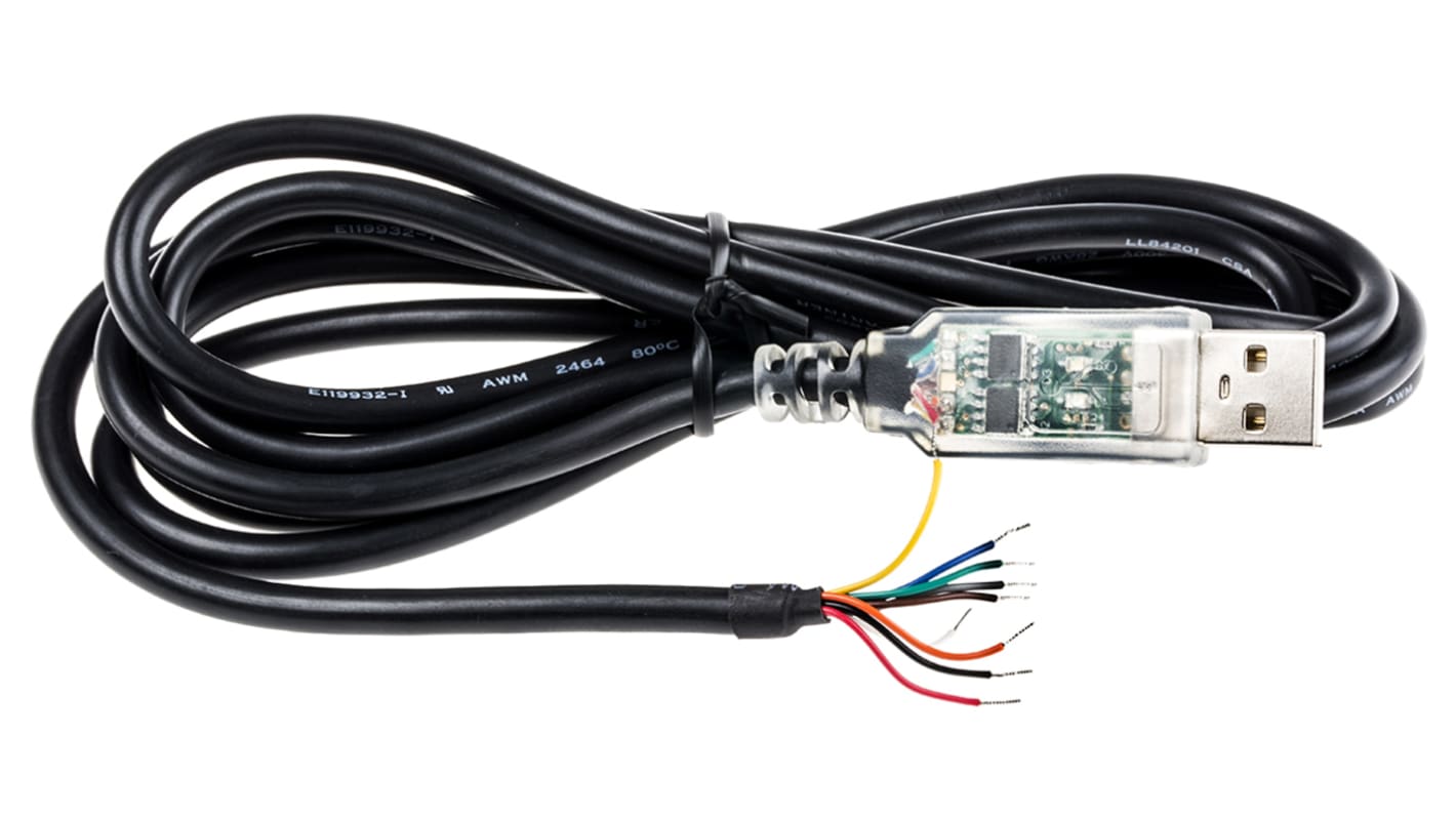FTDI Chip 转换器电缆, RS422总线, USB A母头转电缆末端, USB 2.0