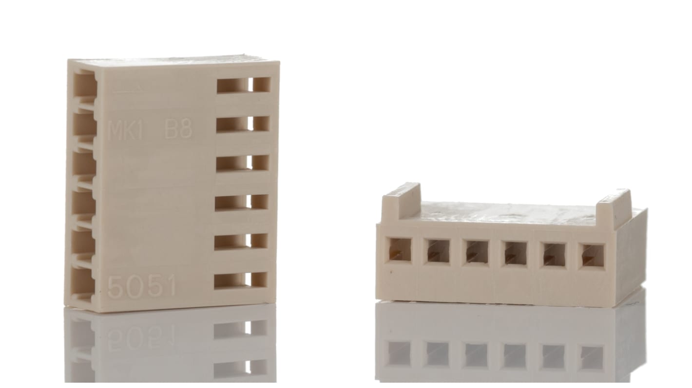 Molex, 5051 Female Connector Housing, 2.5mm Pitch, 6 Way, 1 Row