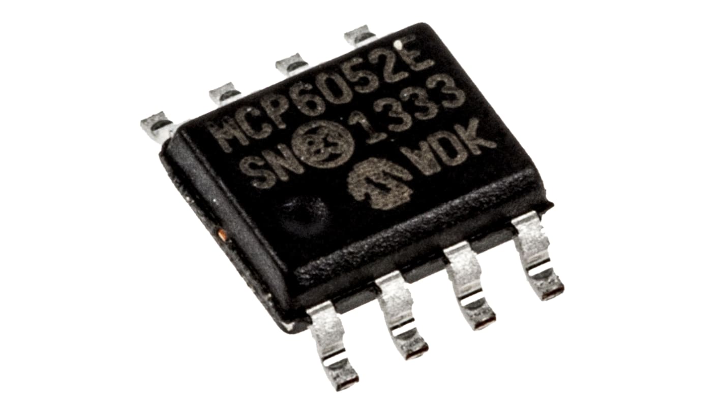 Amplificador operacional MCP6052-E/SN Precisión, 3, 5 V 380kHz SOIC, 8 pines, Entrada / salida Rail-to-Rail