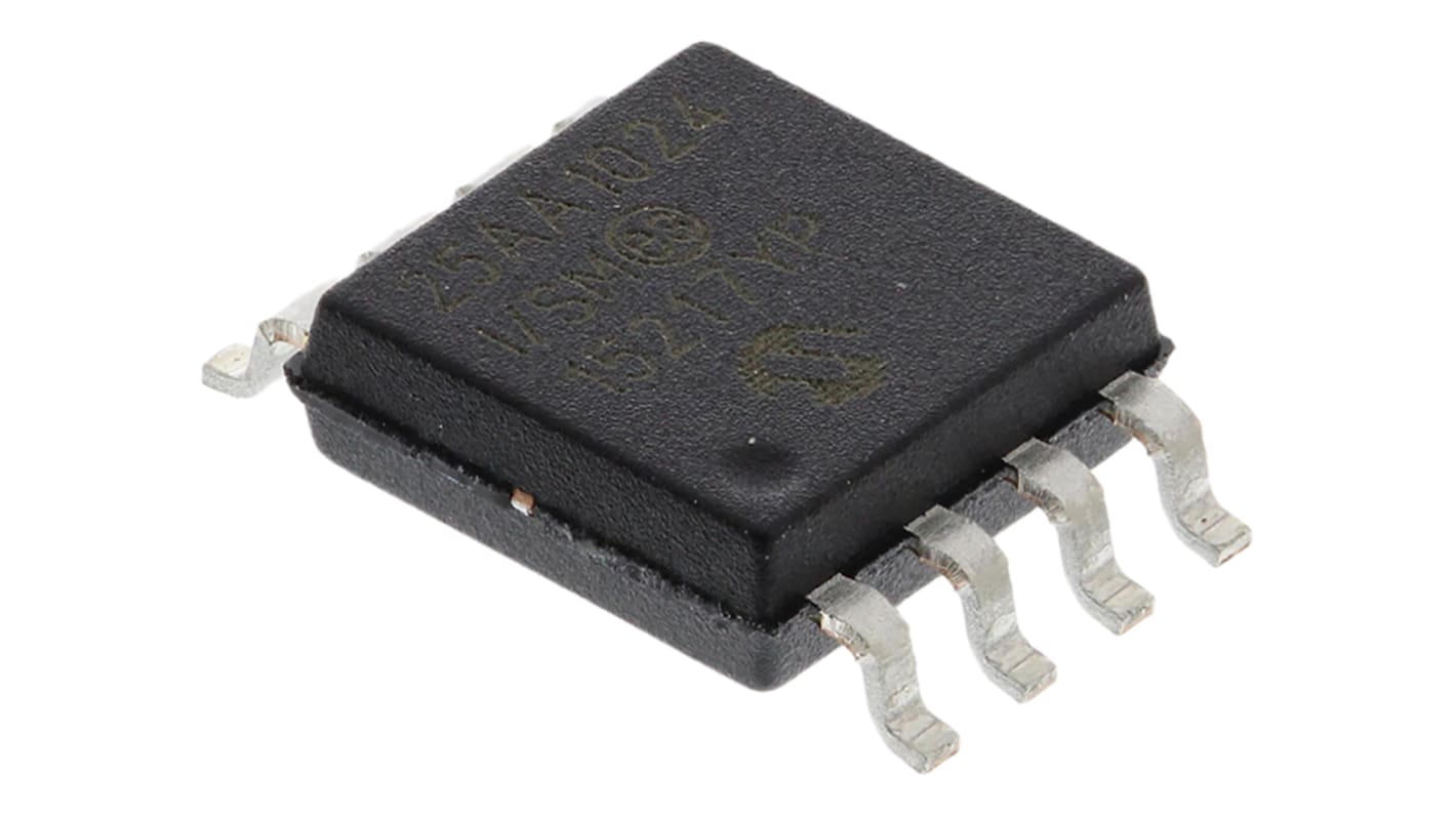 Microchip 25AA1024-I/SM, 1Mbit Serial EEPROM Memory, 250ns 8-Pin SOIJ Serial-SPI