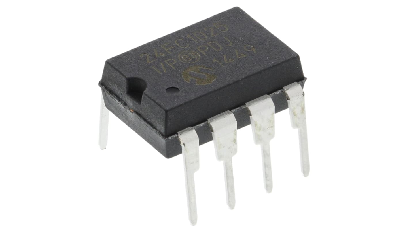 Memoria EEPROM seriale I2C Microchip, da 1Mbit, PDIP, Su foro, 8 pin