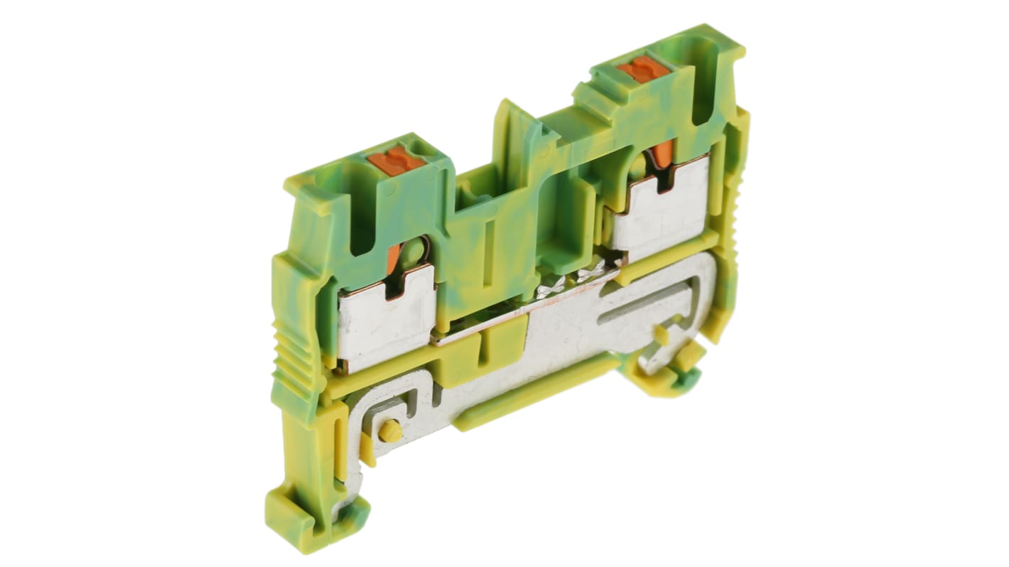 Phoenix Contact 3209536 PT 2.5-PE Series Green/Yellow, 0.14 → 4mm², Single-Level, Push In Termination, ATEX