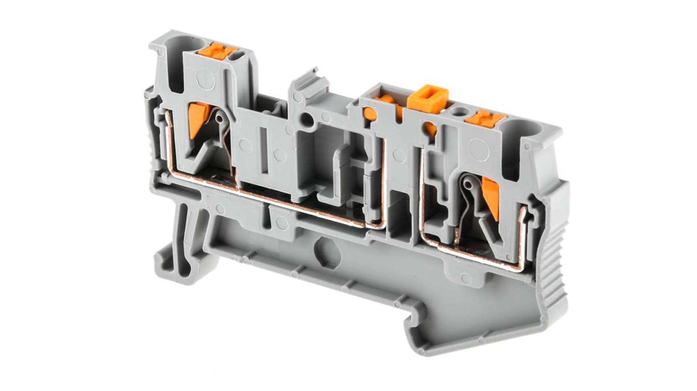 Phoenix Contact 3210156 PT 2.5-MT Series Grey, 0.14 → 4mm², Single-Level, Push In Termination