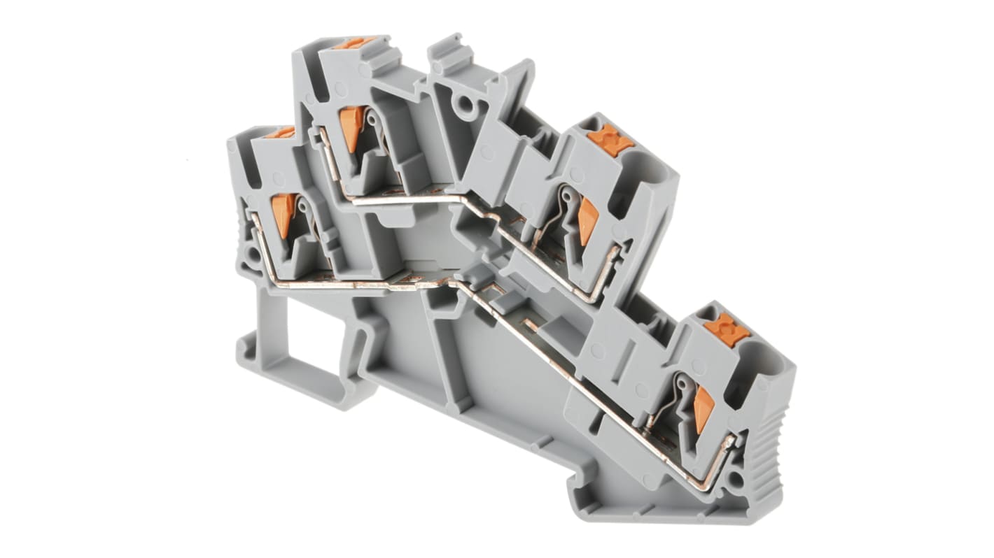 Phoenix Contact 3209604 PTTBS 2.5 Series Grey, 0.14 → 4mm², Double-Level, Push In Termination, ATEX
