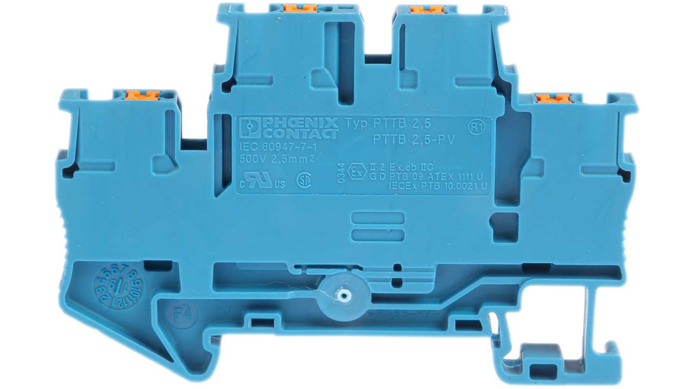 Morsettiera a due livelli Phoenix Contact, Blu, livello Doppio, 22A