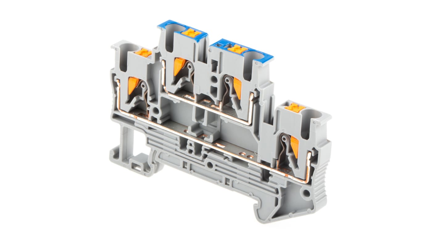 Phoenix Contact 3210994 PTTB 2.5-L/N Series Grey, 0.14 → 4mm², Double-Level, Push In Termination, ATEX