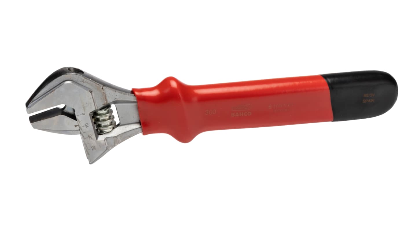 Bahco Adjustable Spanner, 310 mm Overall, 34mm Jaw Capacity, Insulated Handle, VDE/1000V
