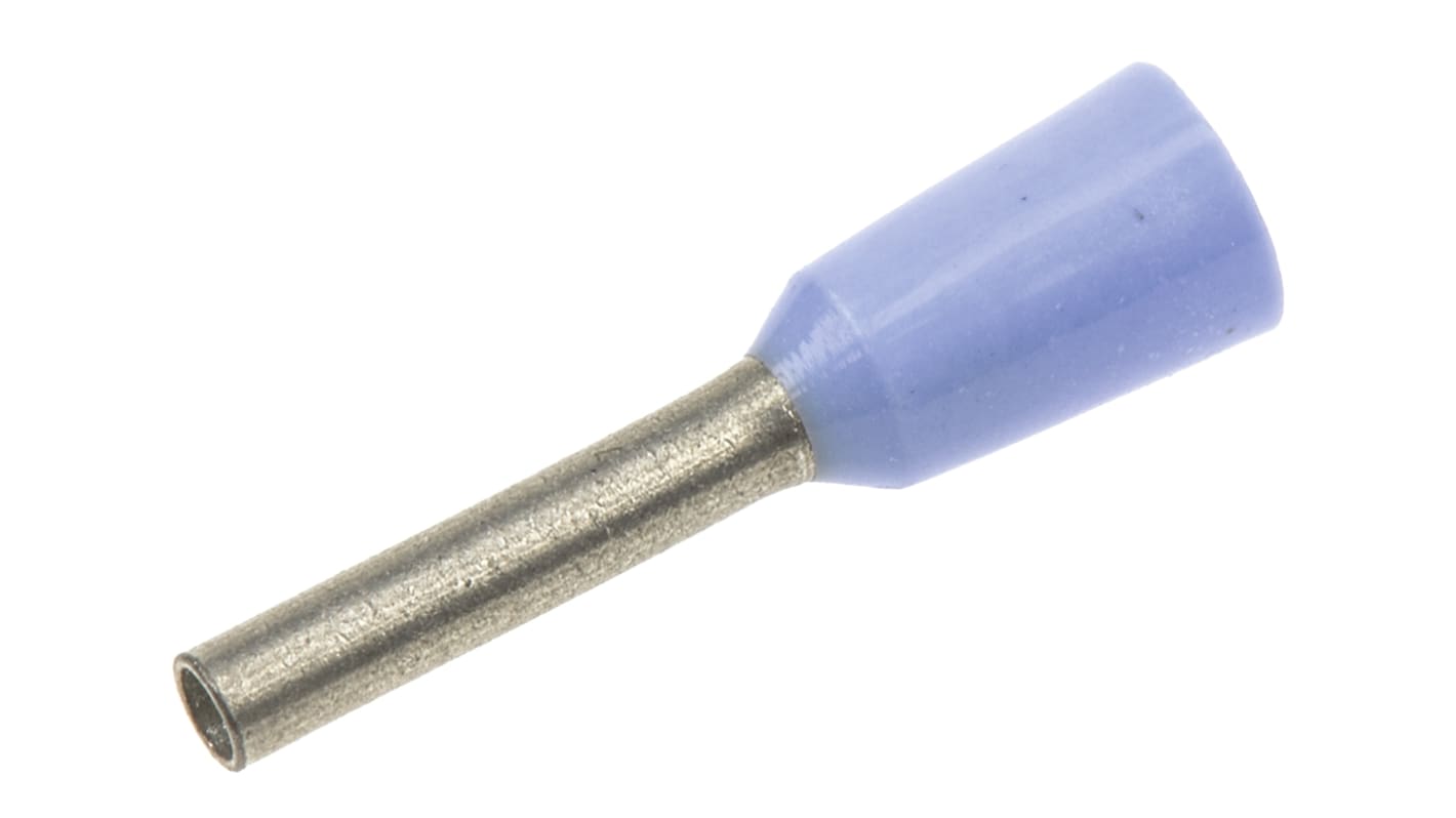 JST, FTR Insulated Crimp Bootlace Ferrule, 8mm Pin Length, 1.2mm Pin Diameter, 0.75mm² Wire Size, Blue