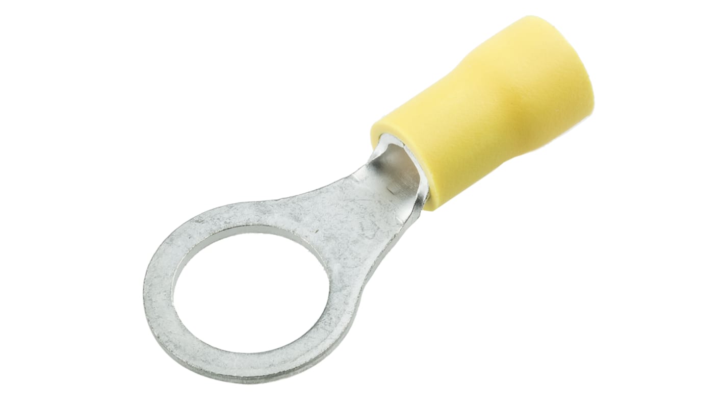 Terminale ad occhiello JST Isolato, Ø perno M10 (3/8), dimens. max filo 6.6mm², 10AWG, Giallo