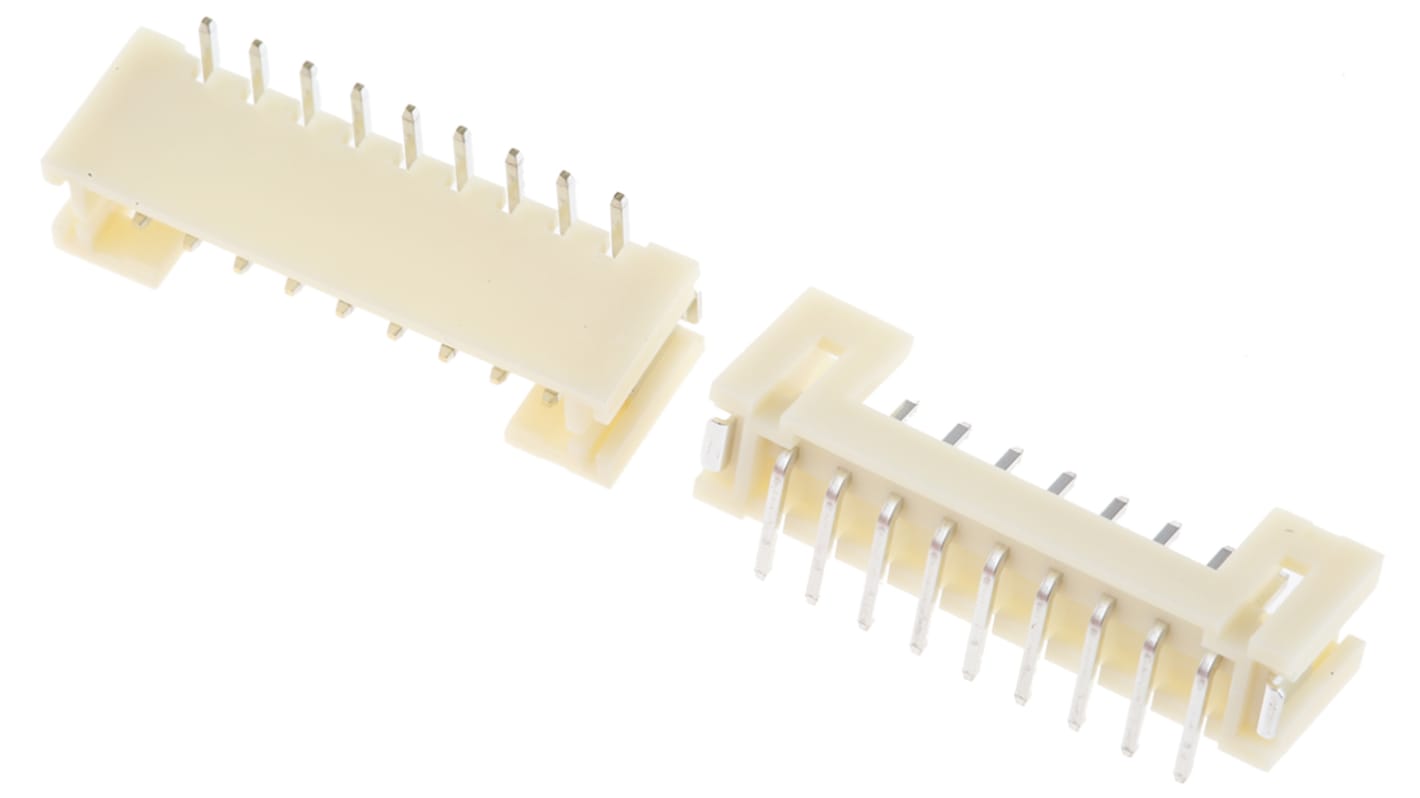 JST 9p单排排针 直向线对板连接器, 2.0mm间距, 2.0A, 100.0 V, SMT安装, PH系列