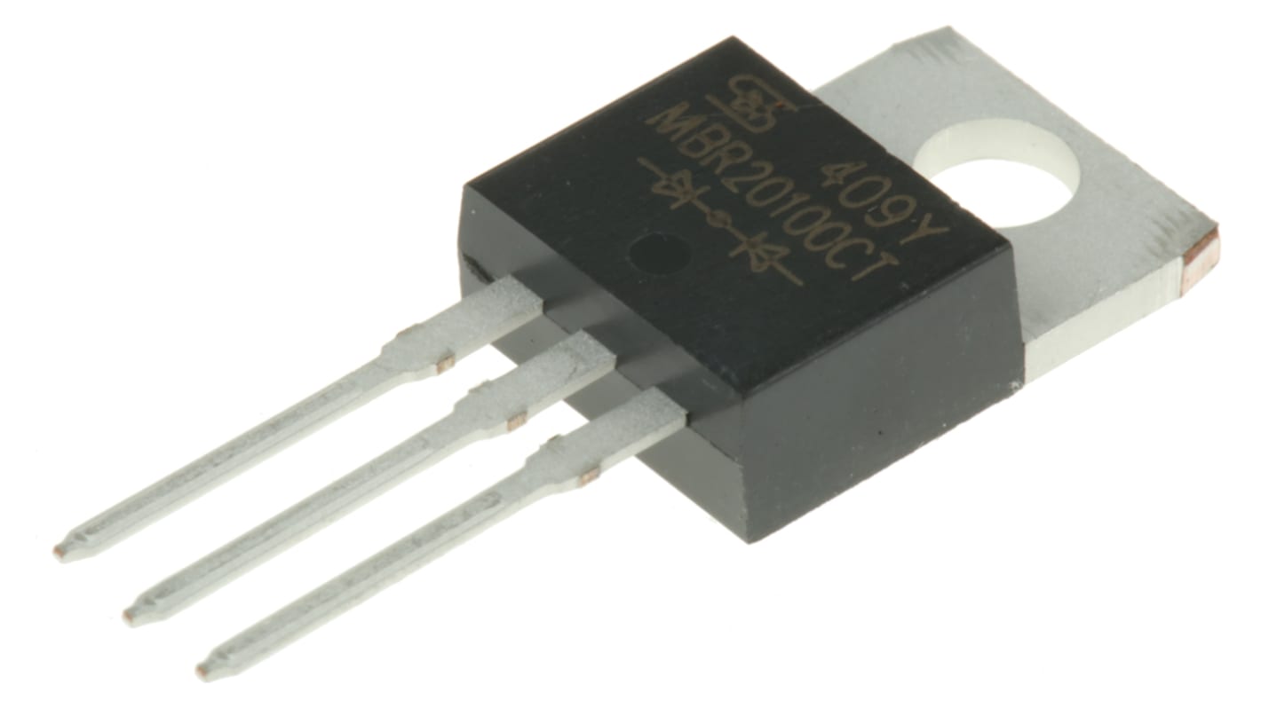 Taiwan THT Schottky Diode Gemeinsame Kathode, 100V / 20A, 3-Pin TO-220AB