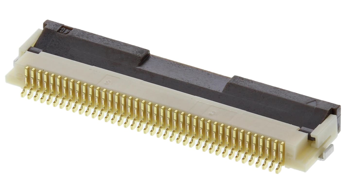 Hirose FPC连接器, 母座, 40p, 0.5mm间距, 单排, SMT安装, 直角, 500mA, 50 V 交流, FH12系列