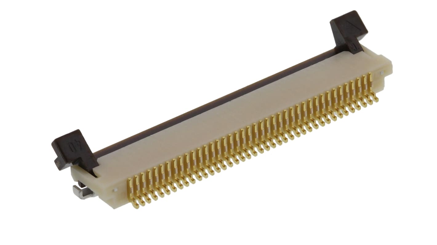 Hirose FPC连接器, 母座, 40p, 0.5mm间距, 单排, SMT安装, 直角, 500mA, 50 V 交流, FH12系列