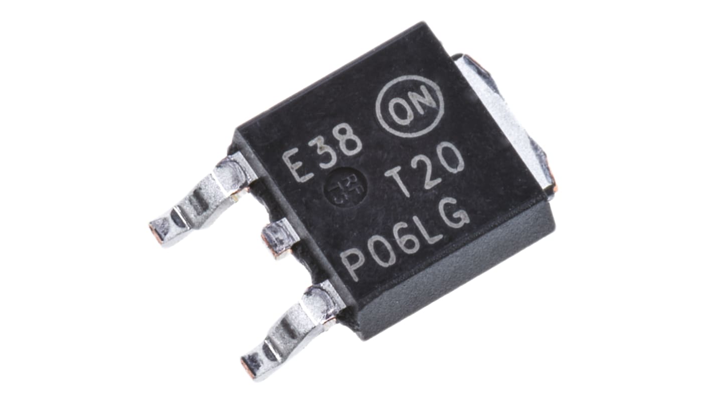 P-Channel MOSFET, 15.5 A, 60 V, 3-Pin DPAK onsemi NTD20P06LT4G