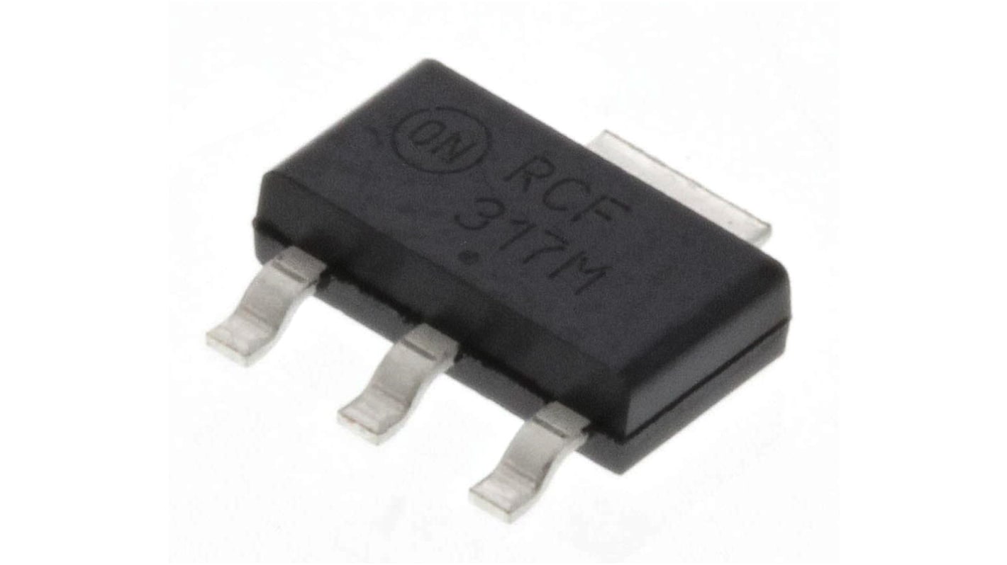 onsemi 线性稳压芯片, 1.2 → 37 V输出, 250mA最大输出, 单路输出, SOT-223, 贴片, 3+Tab针