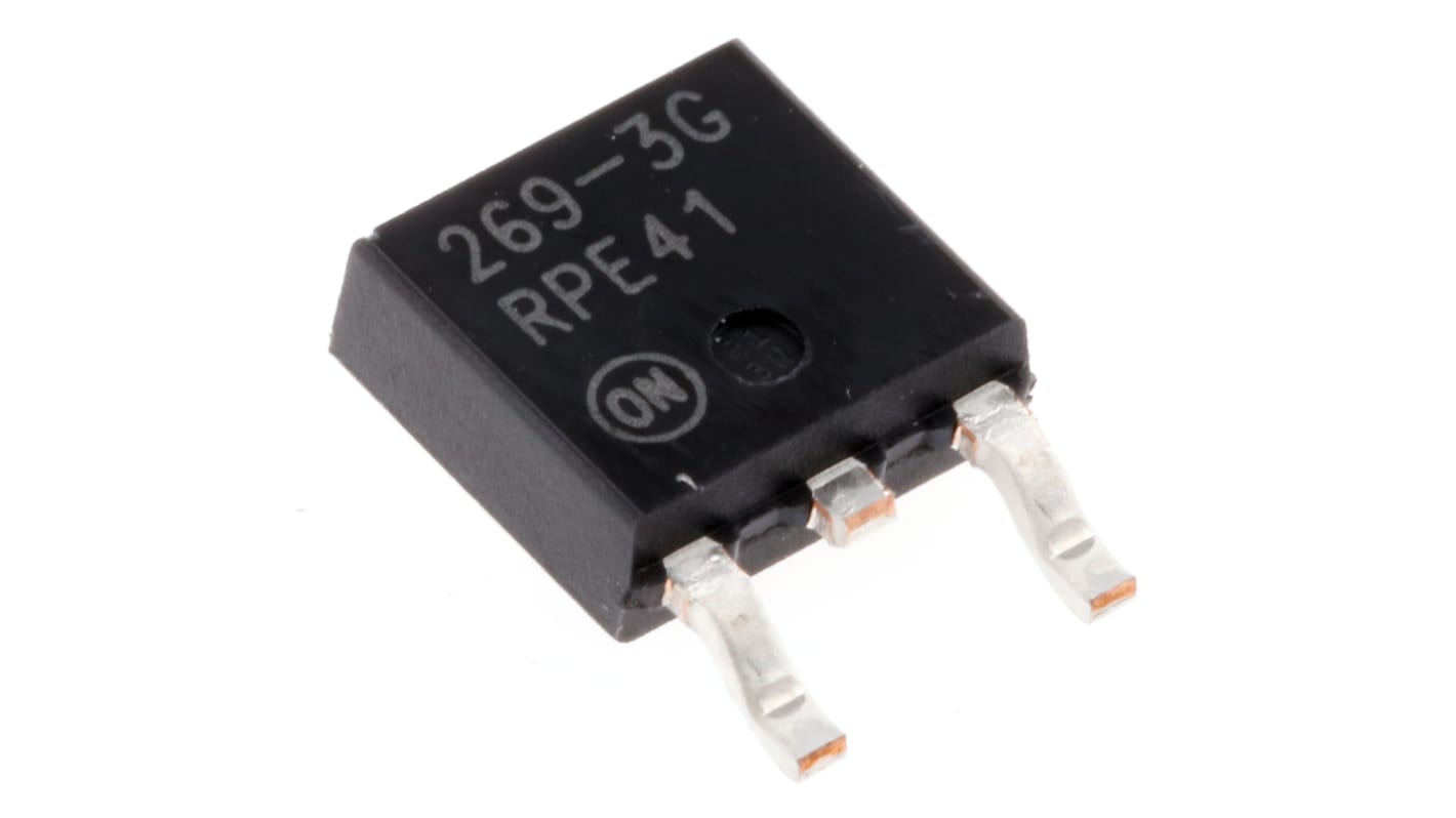 onsemi LDO稳压芯片, 3.3 V输出, 800mA最大输出, 单路输出, DPAK, 3针, 贴片安装, -40 °C→+125 °C, ±1%精度