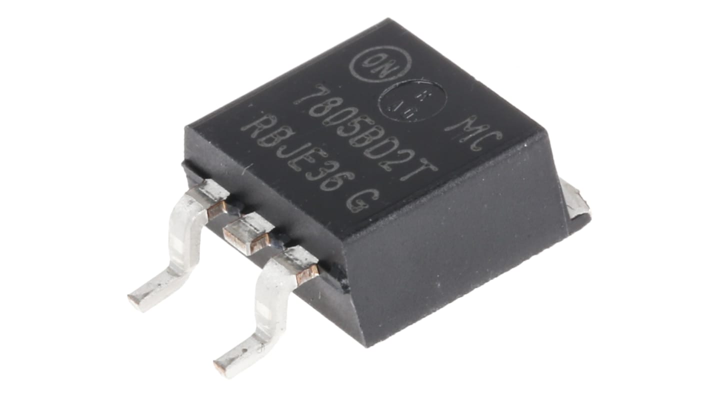 onsemi 线性稳压芯片, 5 V输出, 2.2A最大输出, 单路输出, D2PAK, 3针, 贴片安装, -40 °C→+125 °C, ±4%精度
