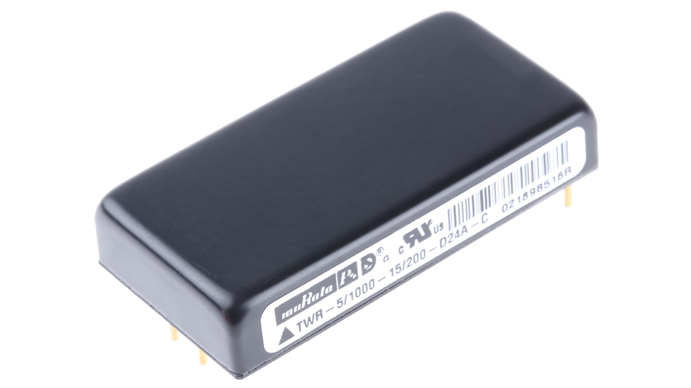 Murata Power Solutions TWR DC-DC Converter, 5V dc/ 1 A, ±200mA Output, 18 → 36 V dc Input, 11W, Through Hole,