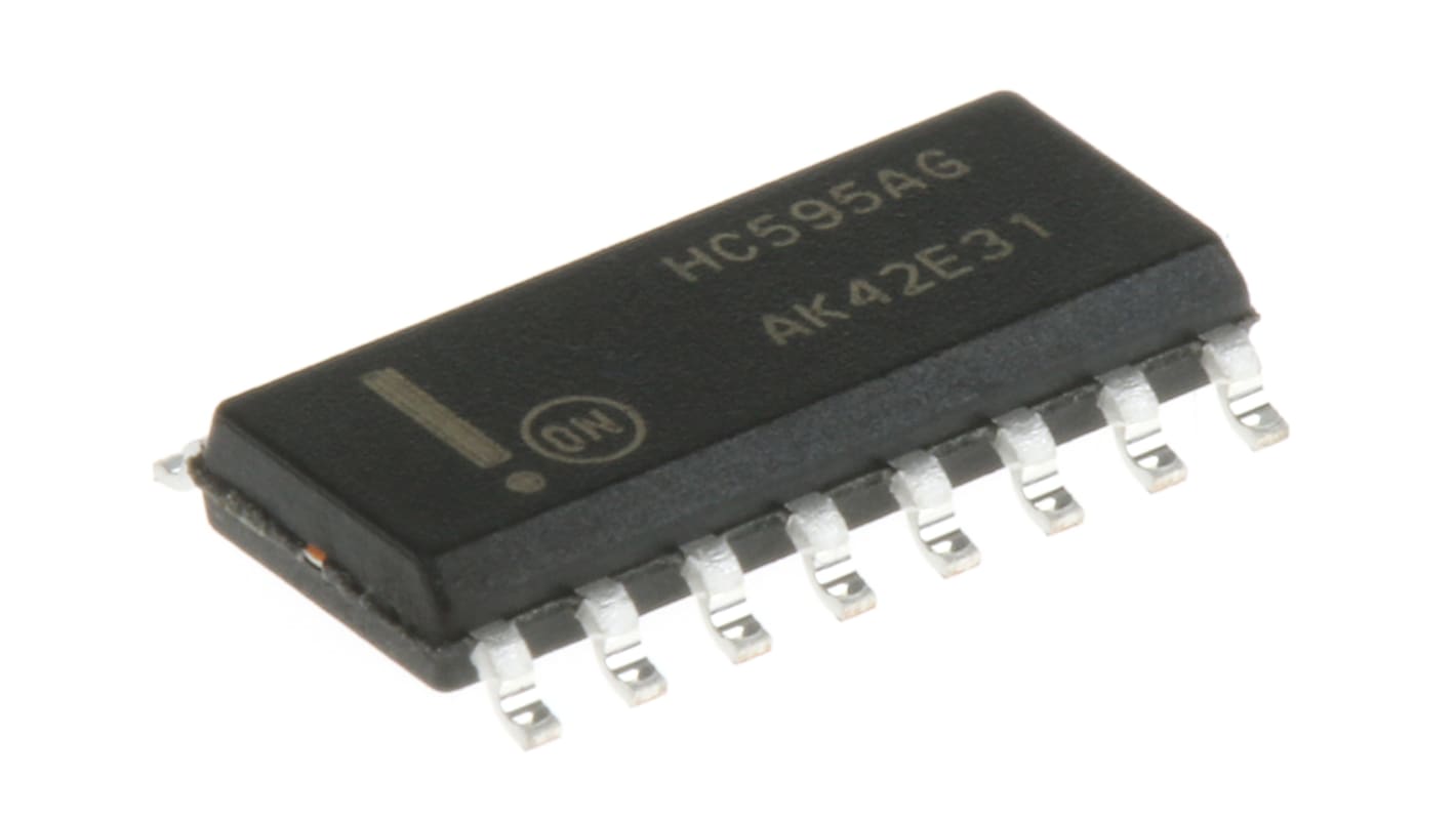 onsemi MC74HC595ADR2G 8-stage Surface Mount Shift Register HC, 16-Pin SOIC