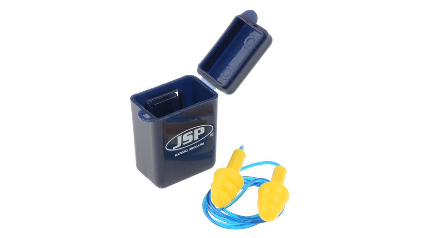 JSP Yellow Reusable Corded Ear Plugs, 26dB Rated, 1 Pairs