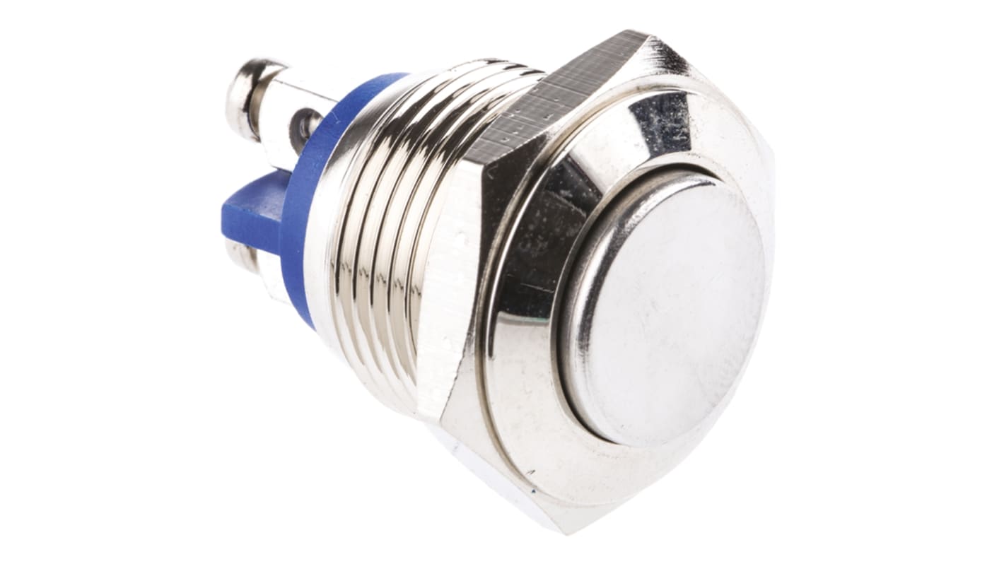 EOZ Push Button Switch, Momentary, Panel Mount, 16.2mm Cutout, SPST, 48 V dc, 250V ac, IP65